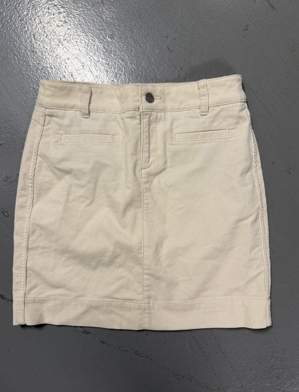 Ann Taylor Loft White Corduroy Skirt- Small